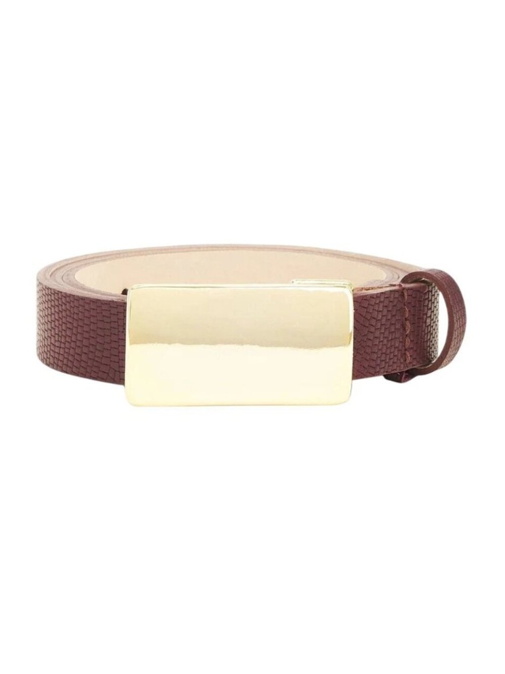 Heaven Mayhem Burgundy Leather Plate Belt - Medium - Picture 4 of 10